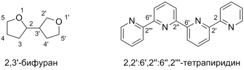 Номенклатура гетероциклических ансамблей