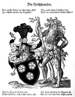 Герб Хольцхаузена. 1589 г. Ксилография