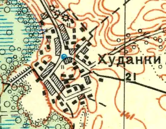 План деревни Худанки. 1933 год
