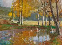 Купальщицы в лесном пруду