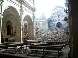 Церковь Сантьяго после землетрясения 2011 года, Лорка