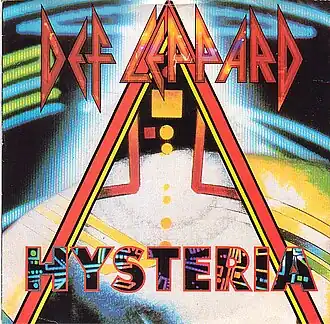 Обложка сингла Def Leppard «Hysteria» (1987)