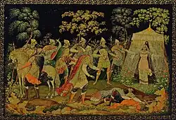 Шкатулка «Сказка о золотом петушке». 1933 г. Всероссийский музей А. С. Пушкина