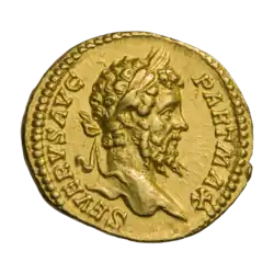 Ауреус, Септимий Север, аверс, ок. 200—201 гг.