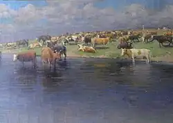 Стадо, пейзаж, 1911.