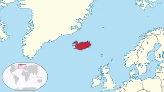 Исландия на карте мира