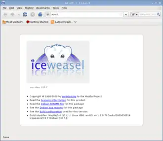 Скриншот программы Iceweasel