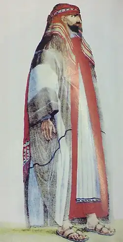 Рисунок, изображающий последнего правителя первого саудовского государства Абдуллаха ибн Сауда.