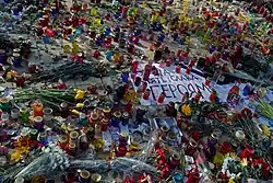 Возложение цветов в память о погибших. Софийская площадь в Киеве