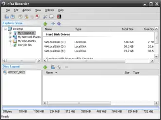 Скриншот программы InfraRecorder