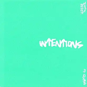 Обложка сингла Джастина Бибера при участии Quavo «Intentions» (2020)