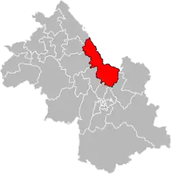 Кантон на карте департамента Изер (департамент)