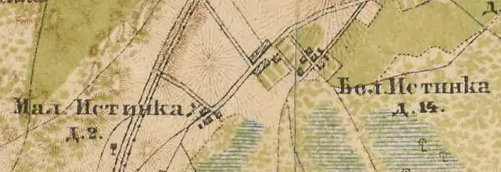 План деревень Большая и Малая Истинка. 1885 год