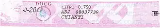 Италия: акцизная марка для вина с пометкой DOCG (предназначена для вин «Кьянти»)