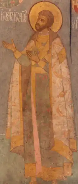 Стенопись Архангельского собора с изображением Ивана Ивановича Молодого, 1652 - 1666 гг.