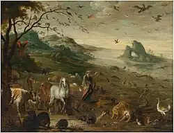 Бог, создающий тварей земных. Медь, масло. Частное собрание