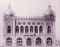 Первоначальный эскиз здания. Северный фасад