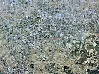 Центр лежащего на равнине города Идзумо, 1976