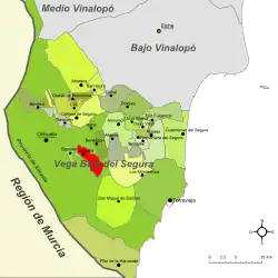Расположение муниципалитета Хакарилья на карте провинции