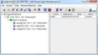 Скриншот программы JADE