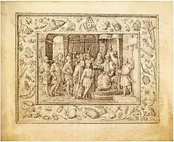 Христос перед Пилатом. Между 1548 и 1602. Бумага, перо, сепия. Художественный музей Уолтерса, Балтимор, США