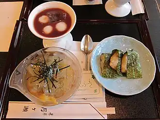 Токоротэн с шируко и исобе-маки