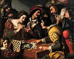 Карточные жулики (атрибутируется). Между 1615 и 1648. Холст, масло. Частное собрание