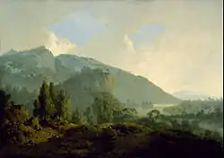 Итальянский пейзаж с горами и рекой. Ок. 1790. Холст, масло. Музей изящных искусств, Хьюстон, Техас, США