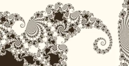 Заполненное множество Жюлиа для 
  
    
      
        f
        (
        z
        )
        =
        
          z
          
            5
          
        
        −
        
          0,549
          653
          +
          0,003
        
        i
      
    
    {\displaystyle f(z)=z^{5}-{0{,}549653+0{,}003}i}
  
 (фрагмент)