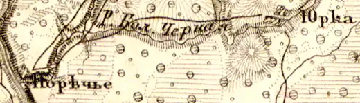 Деревня Юрки на карте 1863 года