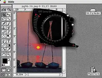 Фильтр для Photoshop из набора плагинов Kai's Power Tools, имитирующий линзу, которая может менять параметры и отбрасывает тень