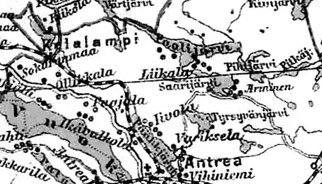 Деревня Калалампи на финской карте 1923 года