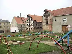 Немецкая застройка в центре посёлка