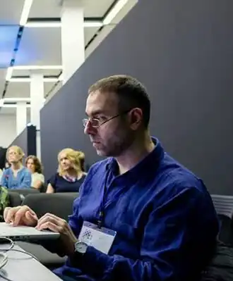 Михаил Калужский на площадке круглого стола "Музейный Гид". Москва, Май 2014.