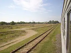 Станция Каргинская. Вид в сторону Червлённой-Узловой. 2011 год