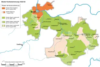 Кантон Базель на карте