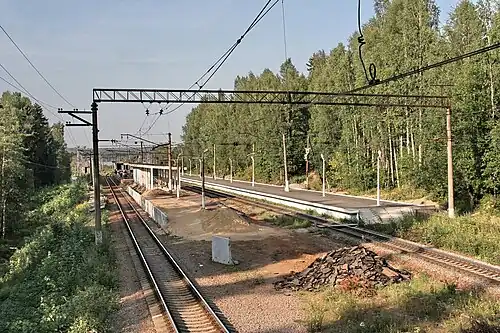 Ремонт платформ 2007 года. Вид в сторону ст. Осельки