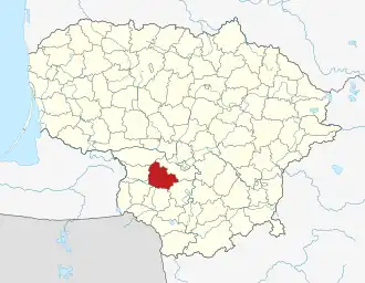 Казлу-Рудский район на карте