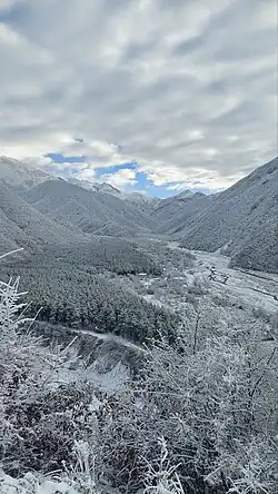 Долина реки Киш в зимний период.