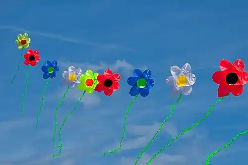 Змейковый поезд из плоских змеев