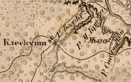 Деревня Клескуши на карте 1863 года