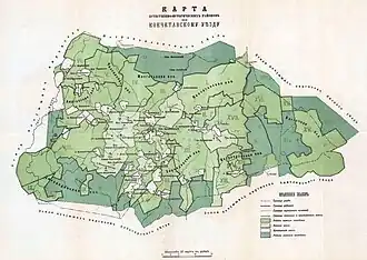 Кокчетавский уезд на карте