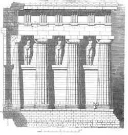 Р. Кольдевей. Реконструкция бокового фасада храма Зевса Олимпийского в Акраганте (Агридженто, Сицилия, середина V в. до н. э.). Издание: Berlin 1899