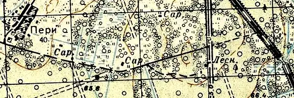 Земли кордона Пери на карте на карте 1941 года
