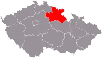 Краловеградецкий край на карте