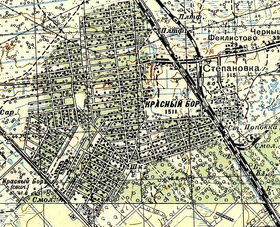 План посёлка Красный Бор. 1941 год