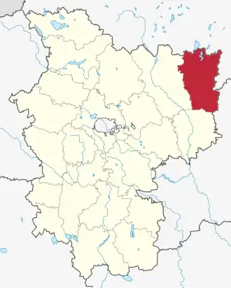 Крупский район на карте