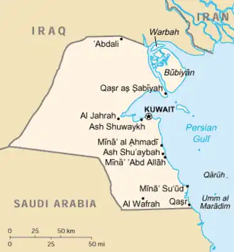 Карта Кувейта