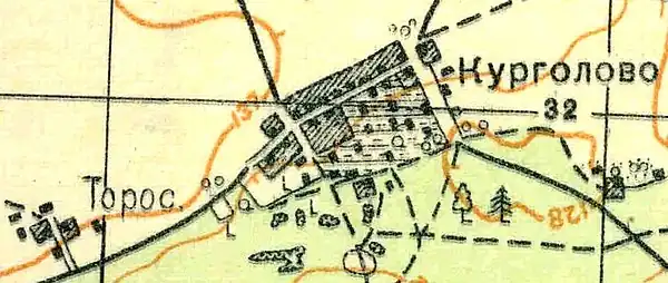 План деревни Курголово. 1931 год