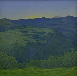 Рассвет в зелёных горах